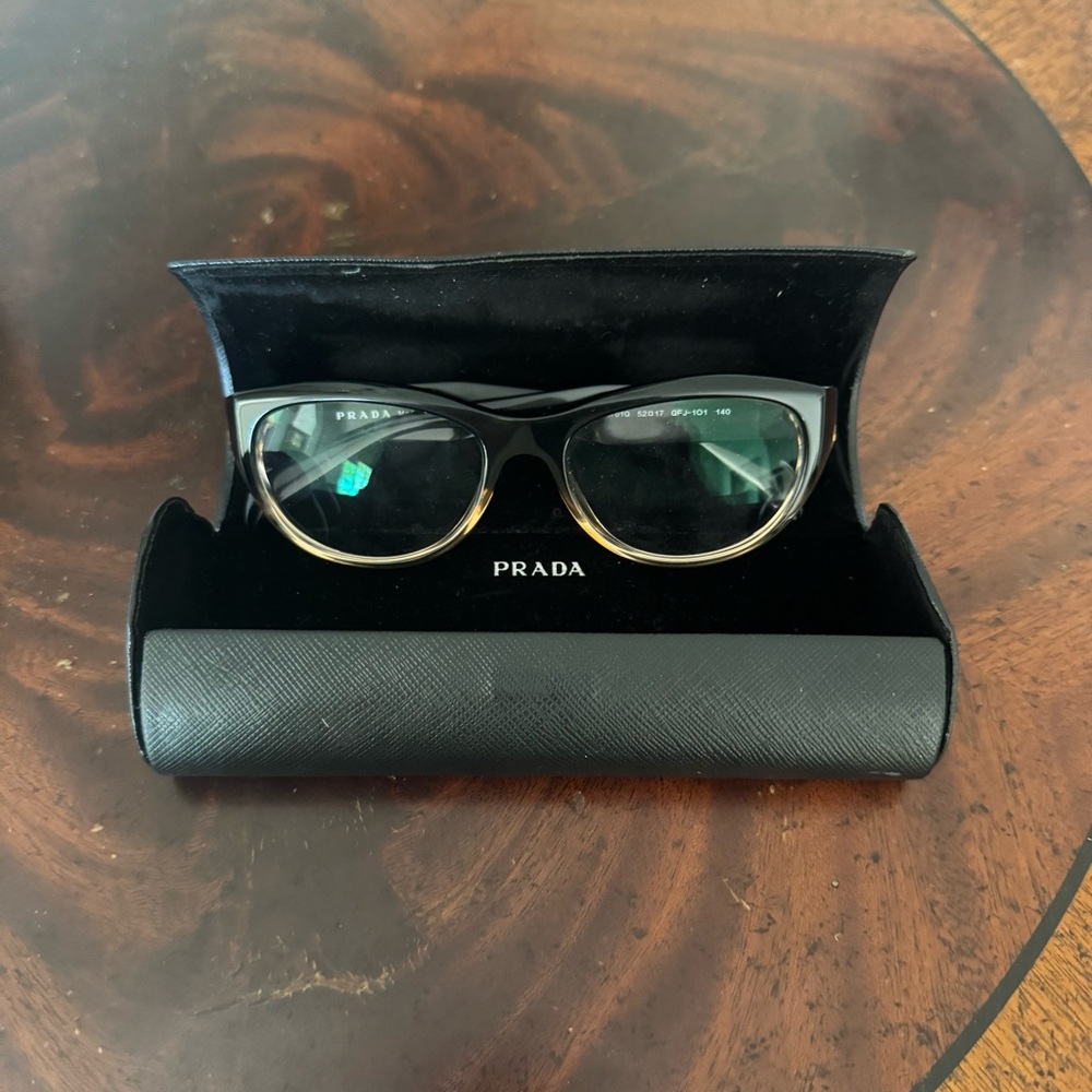 Prada Black and Gold Ombré Glasses VPR Q10